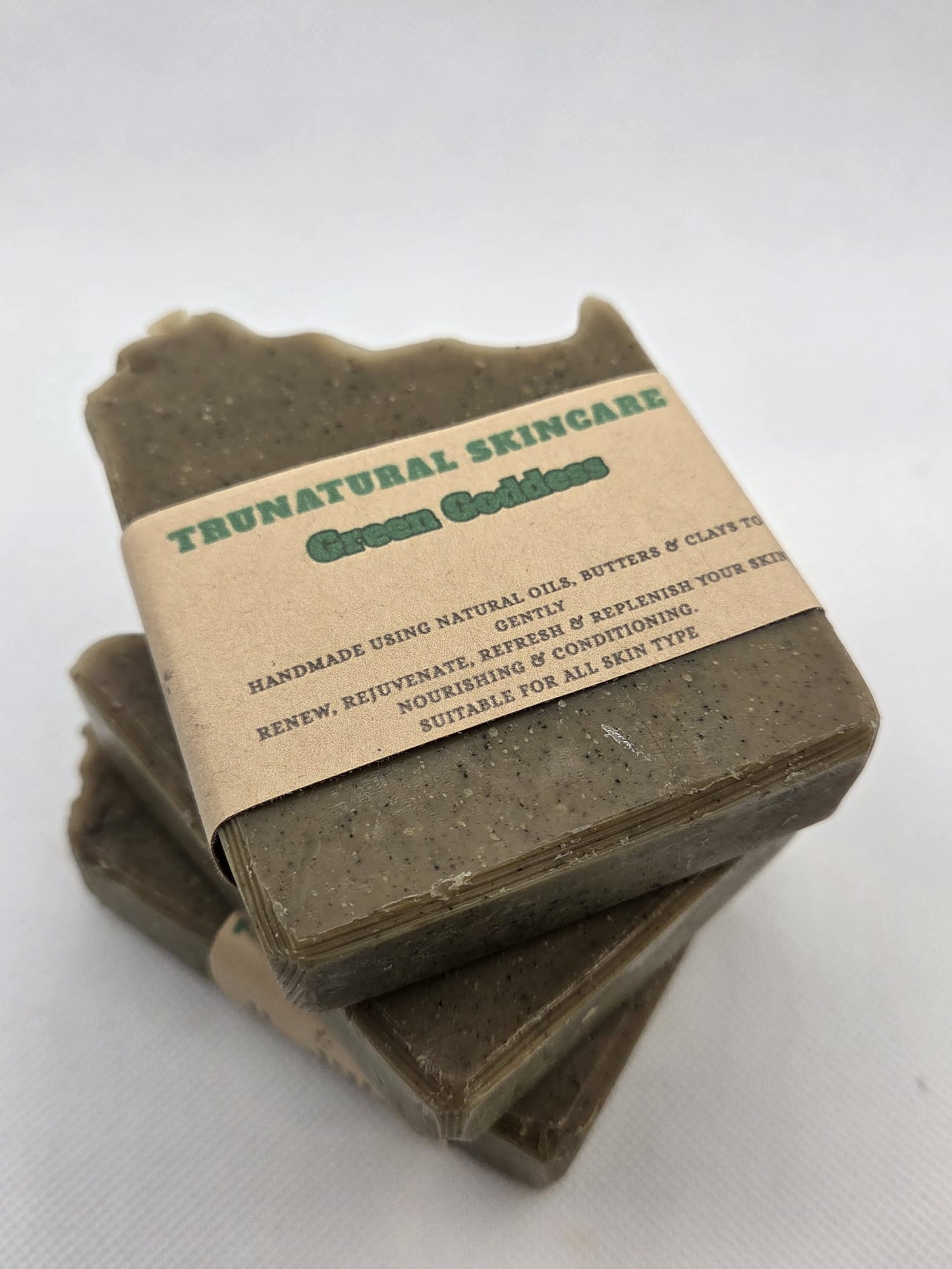 Trunatural Green goddess cold process neem spirulina moringa Scented Soap bar nourishing cleansing vegan organic natural skincare cruelty free Body Care Body Wash Daily Blend Exfoliant Plant Cleanser handmade Fragrance