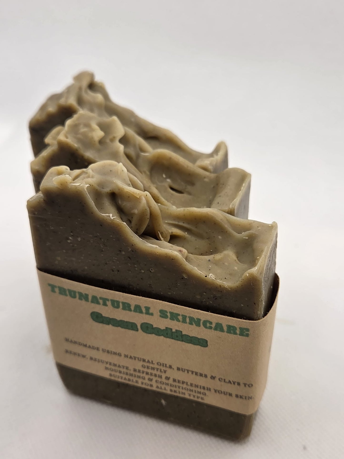 Trunatural Green goddess cold process neem spirulina moringa Scented Soap bar nourishing cleansing vegan organic natural skincare cruelty free Body Care Body Wash Daily Blend Exfoliant Plant Cleanser handmade Fragrance