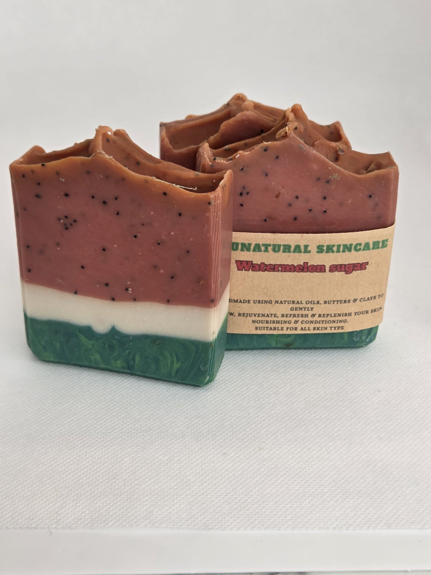 Watermelon sugar coldprocess soap bar poppy seed Body Care Cocoa Olive Cleanser Cleansing Shea Coconut Daily Skin Repair natural Moisture Moisturizer Hydrating Moisturizing Lift Firming