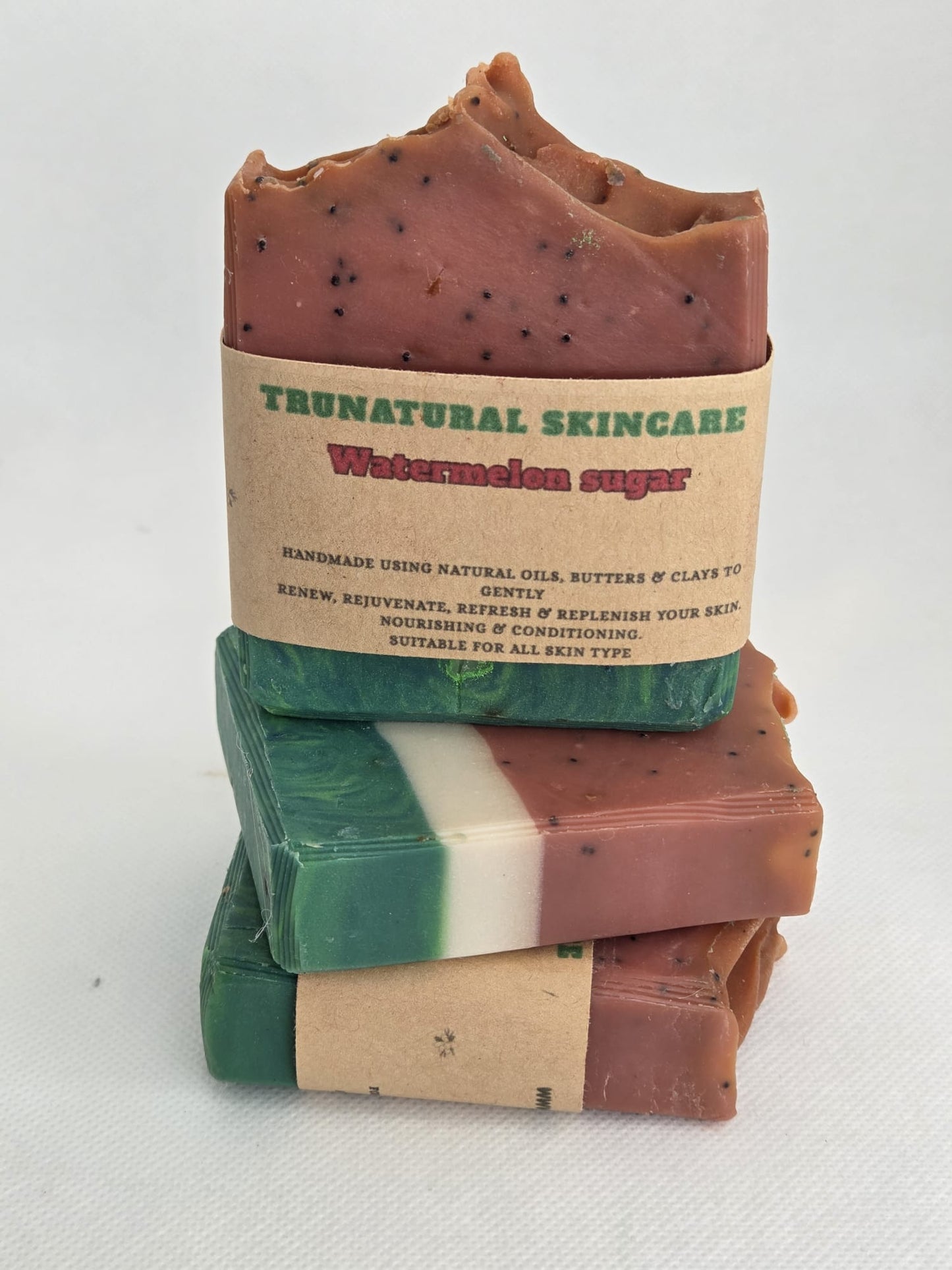 Watermelon sugar coldprocess soap bar poppy seed Body Care Cocoa Olive Cleanser Cleansing Shea Coconut Daily Skin Repair natural Moisture Moisturizer Hydrating Moisturizing Lift Firming
