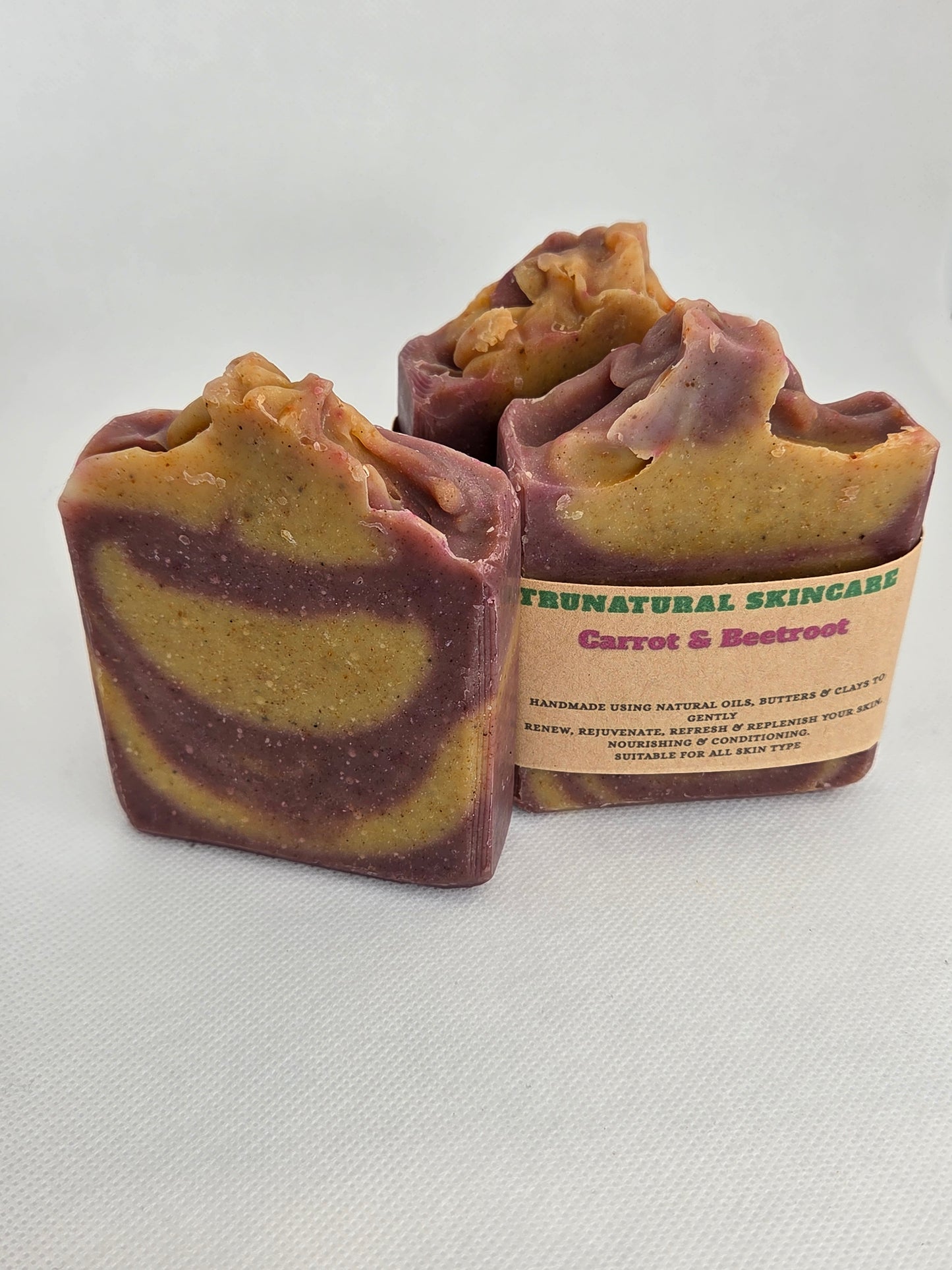 Carrot & beetroot cold process soap bar with frankinscence & pine tree essential oil Body Care Cocoa Olive Cleanser Cleansing Shea Coconut Daily Skin Repair Lift Firming