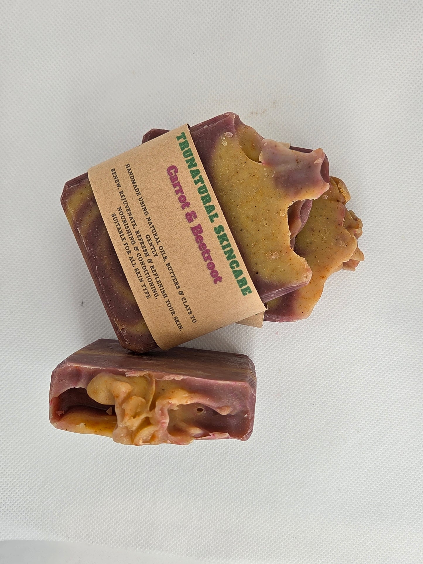 Carrot & beetroot cold process soap bar with frankinscence & pine tree essential oil Body Care Cocoa Olive Cleanser Cleansing Shea Coconut Daily Skin Repair Lift Firming