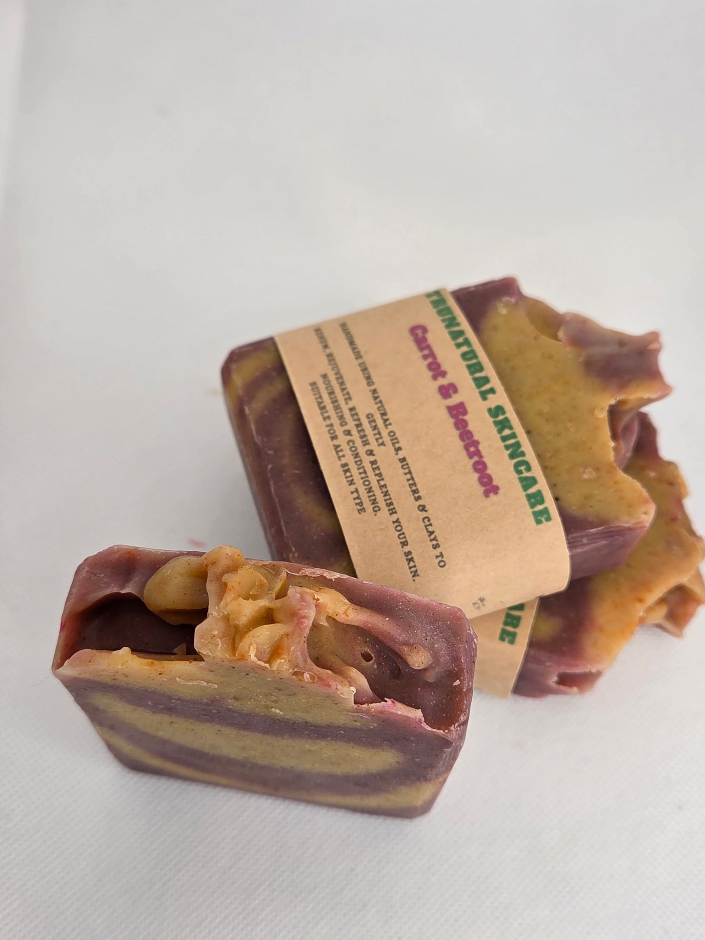Carrot & beetroot cold process soap bar with frankinscence & pine tree essential oil Body Care Cocoa Olive Cleanser Cleansing Shea Coconut Daily Skin Repair Lift Firming